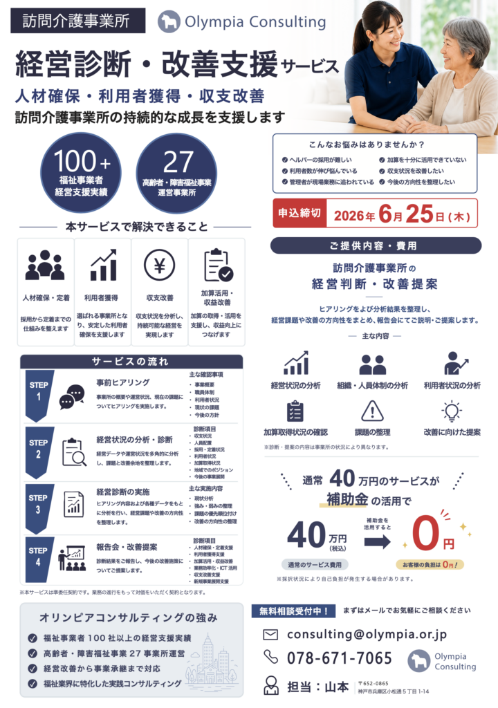 訪問介護事業所　経営診断・改善支援サービス
